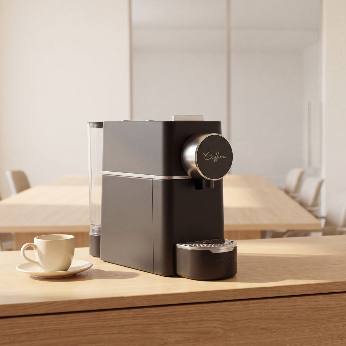 Cafetera Polti Coffea S18 en una sala de reuniones