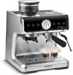 Cafetera espresso Polti Coffea G50S con molinillo de café en grano integrado, acabado en acero inoxidable