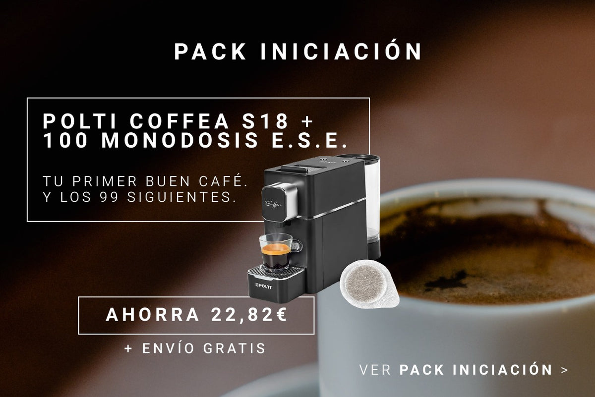 Pack Iniciación: Polti Coffea S18 + 100 monodosis E.S.E. Ver pack
